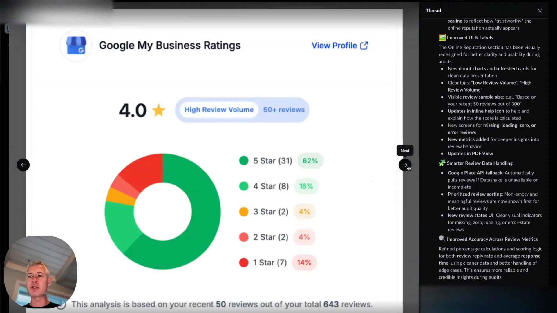 New donut chart and clear tags for reputation data