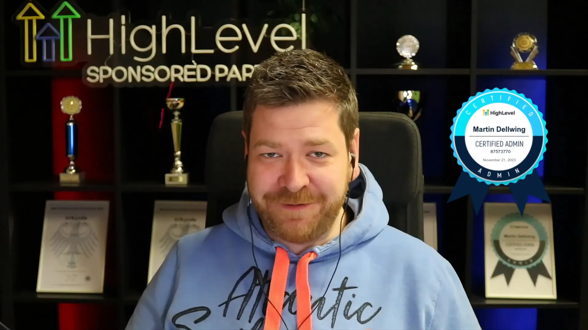 Martin introducing himself as a HighLevel Certified Admin