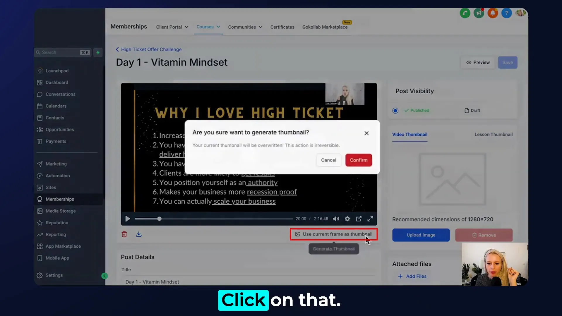 Using current frame as video thumbnail