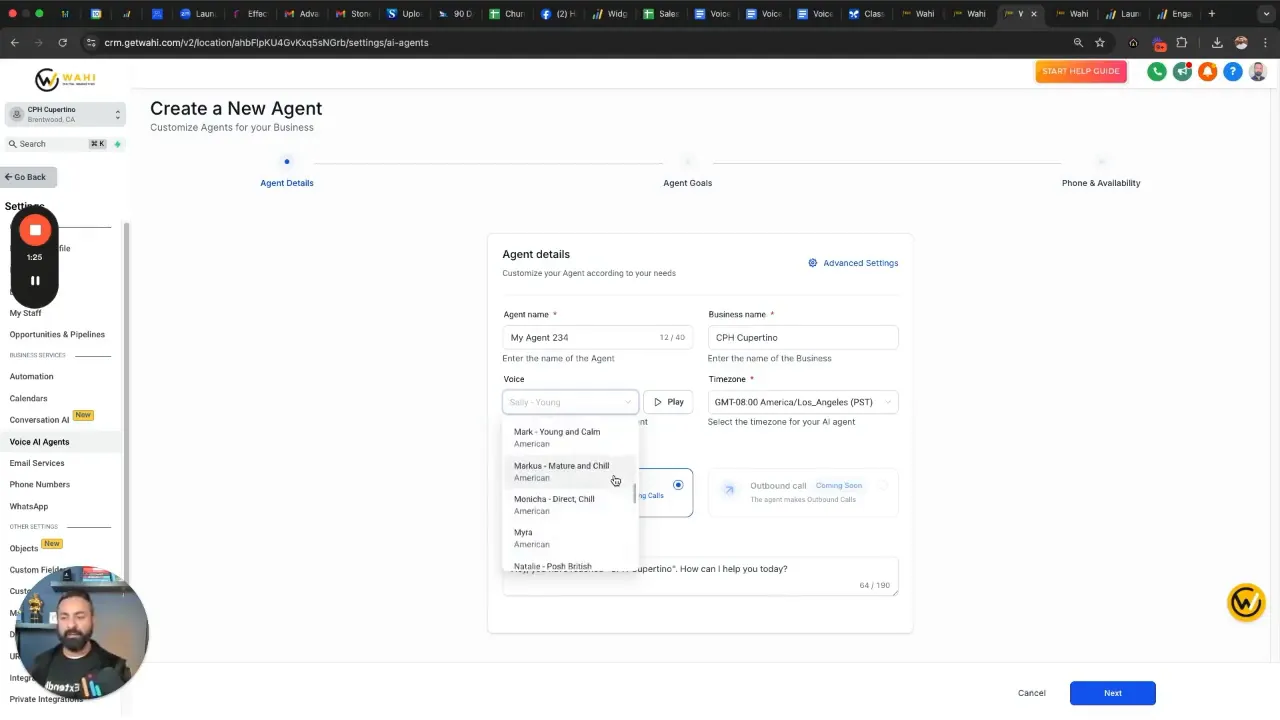 Video insight on AI answering service agent setup