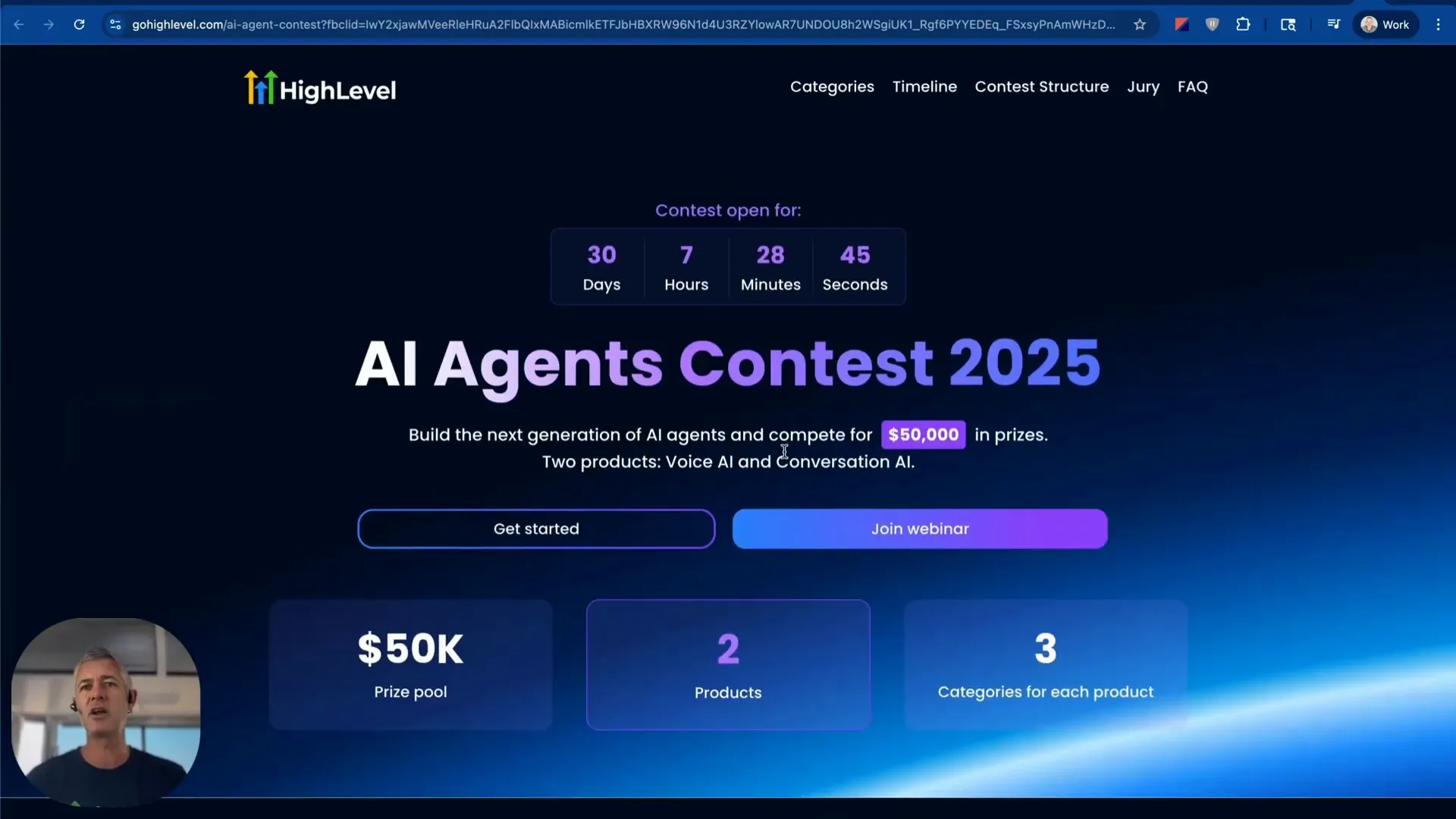 Webinar announcement slide to support participants with contest onboarding and rules
