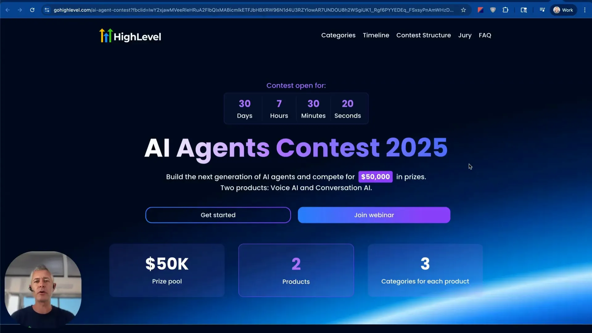 Sean announcing the AI agent contest, showcasing innovation in AI and business agents