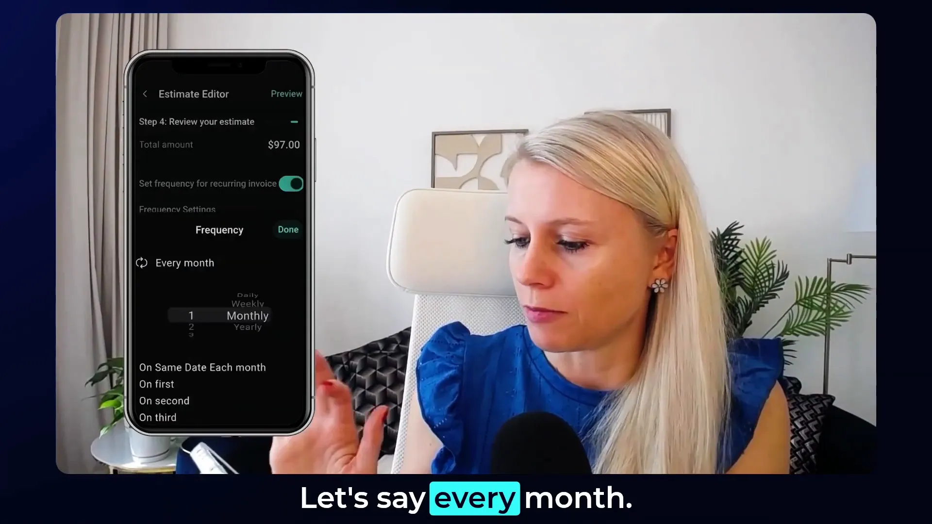 Restaurant owner managing recurring promotions and estimates on GFunnel
