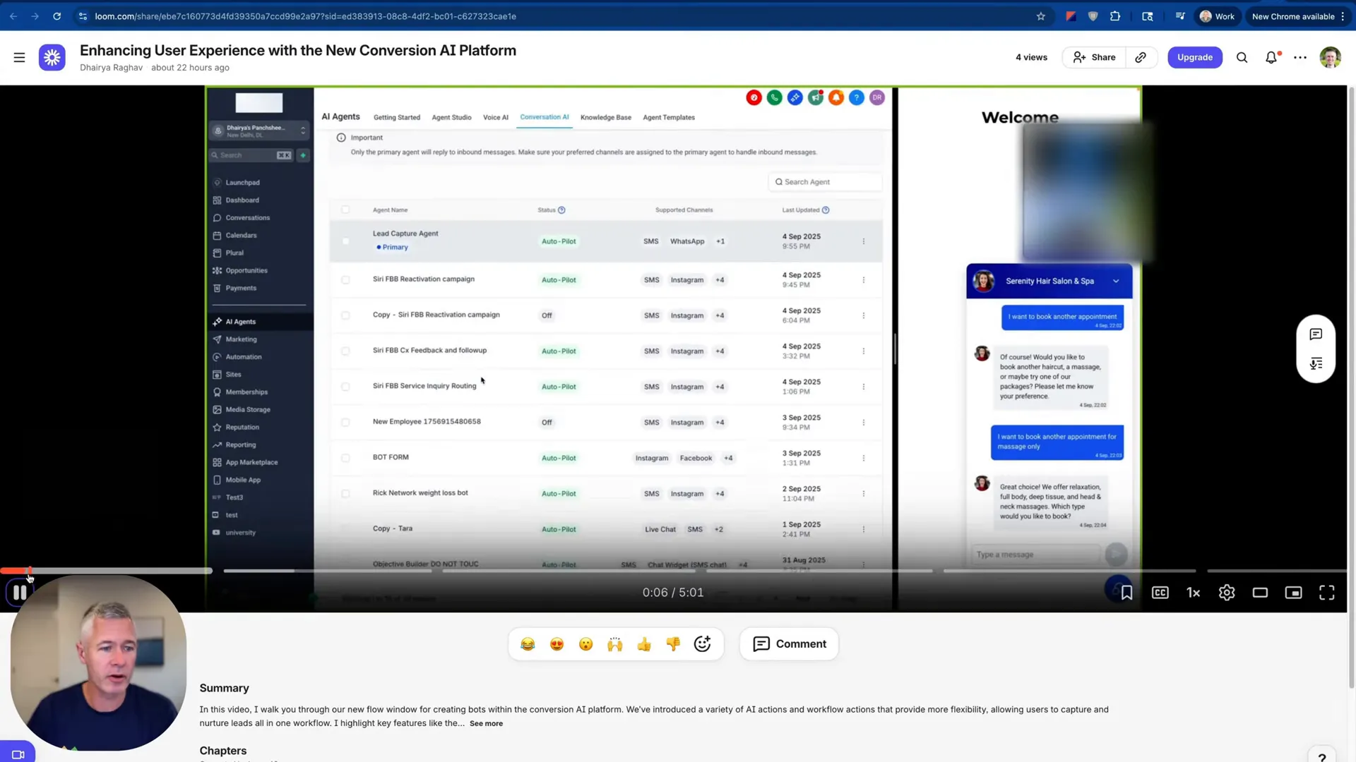 Host introducing a sneak peek of the flow builder