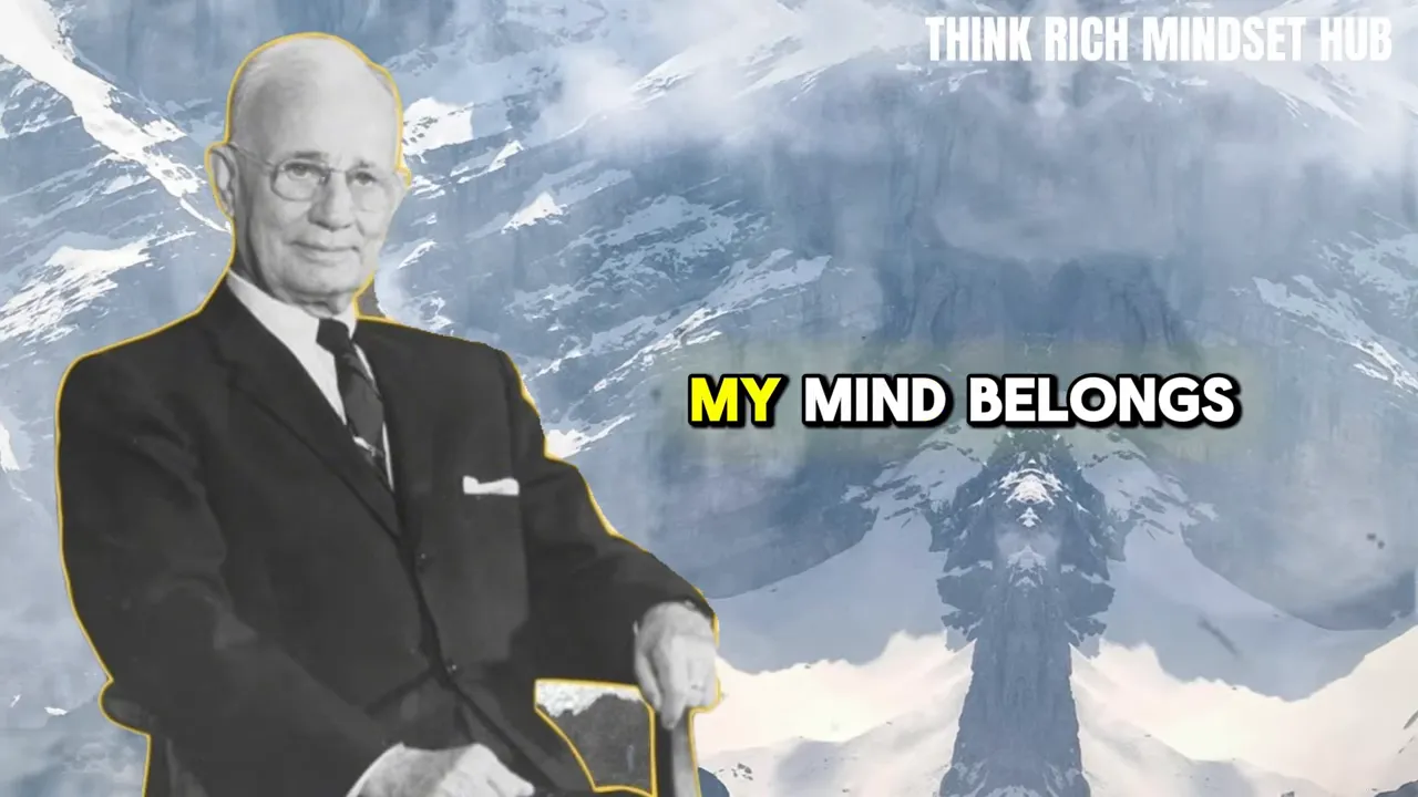 A person declaring 'my mind belongs to me' in front of a mirror