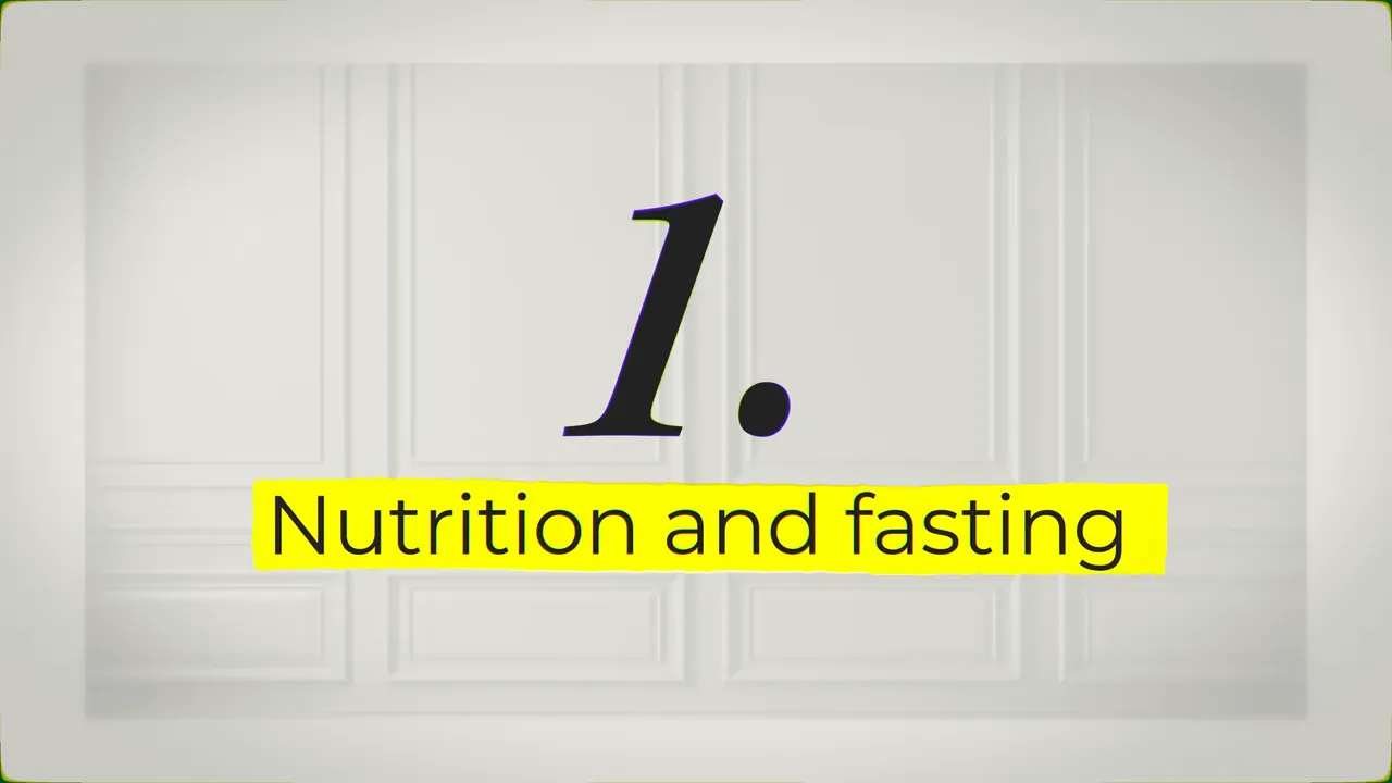 Title card reading 'Nutrition and fasting' highlighted on a white background.