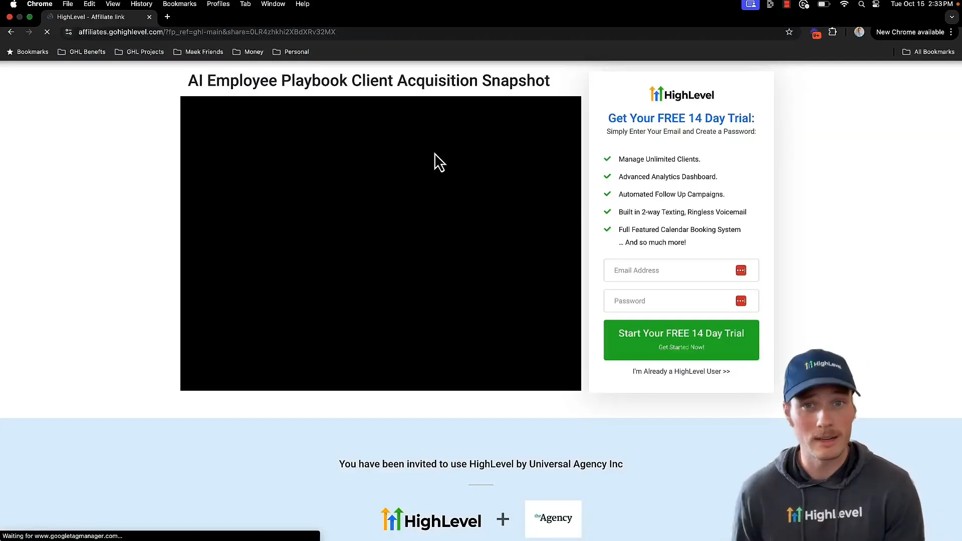 Opening the Lead Connector snapshot import page