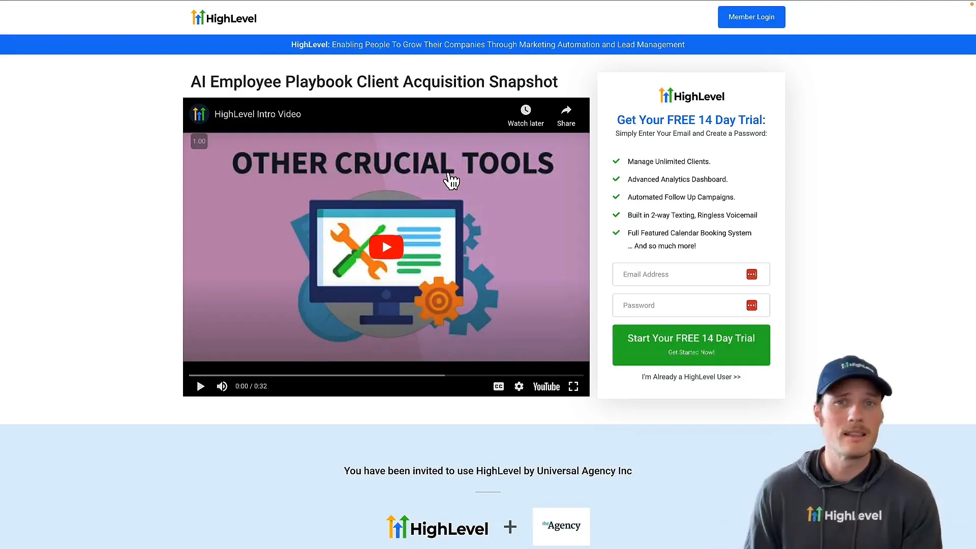Snapshot import landing page