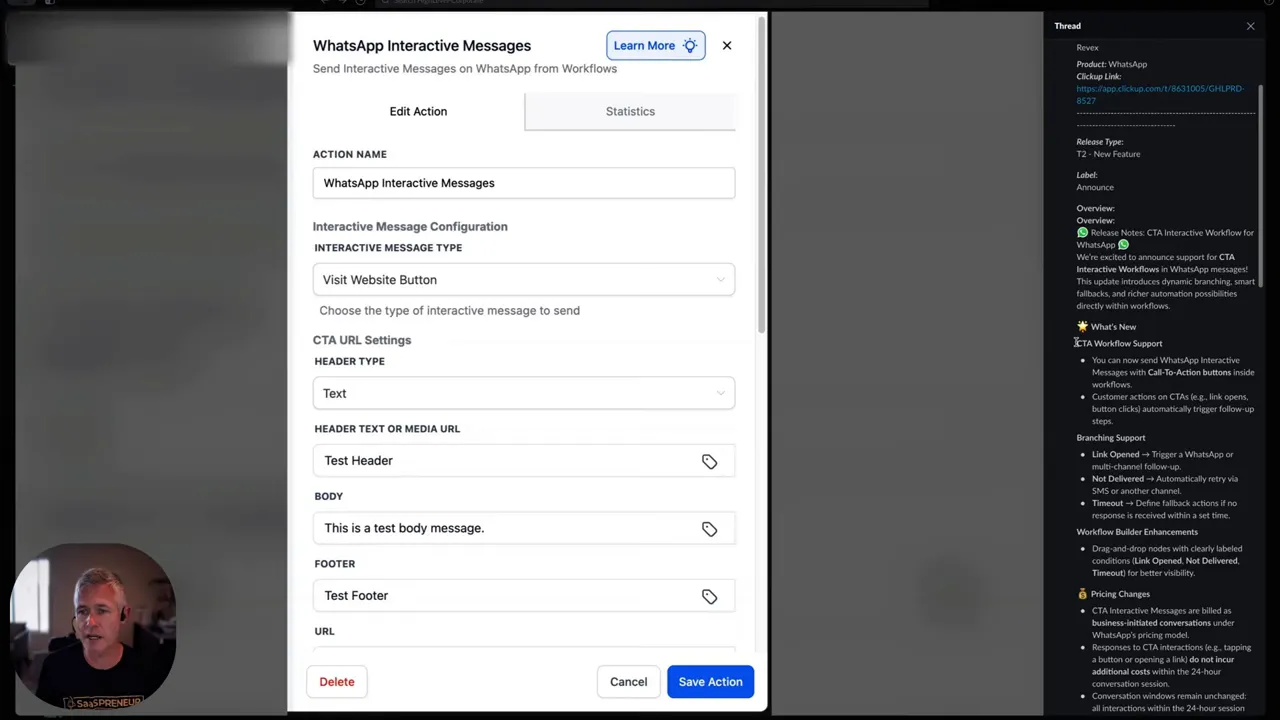 Visit website CTA buttons explained in workflows