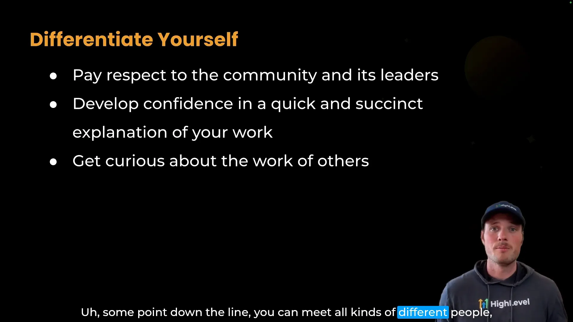 Video insight on networking and business growth strategies