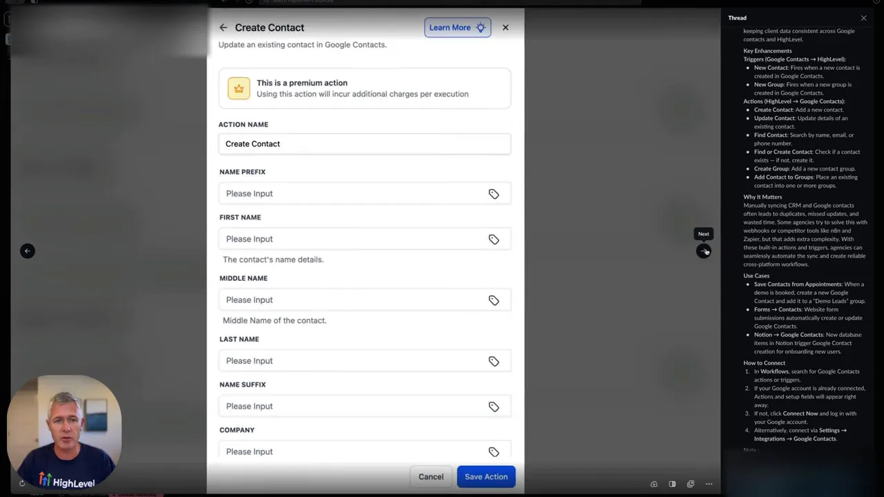Screenshot: trigger event 'new contact' fired and workflow executed
