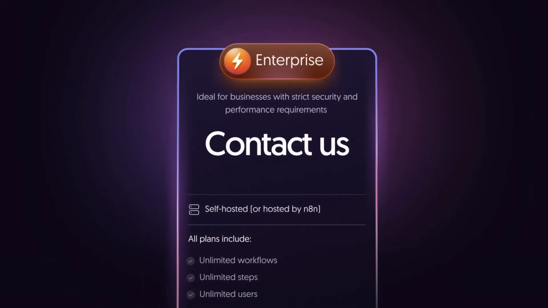 n8n pricing model with unlimited workflows and steps