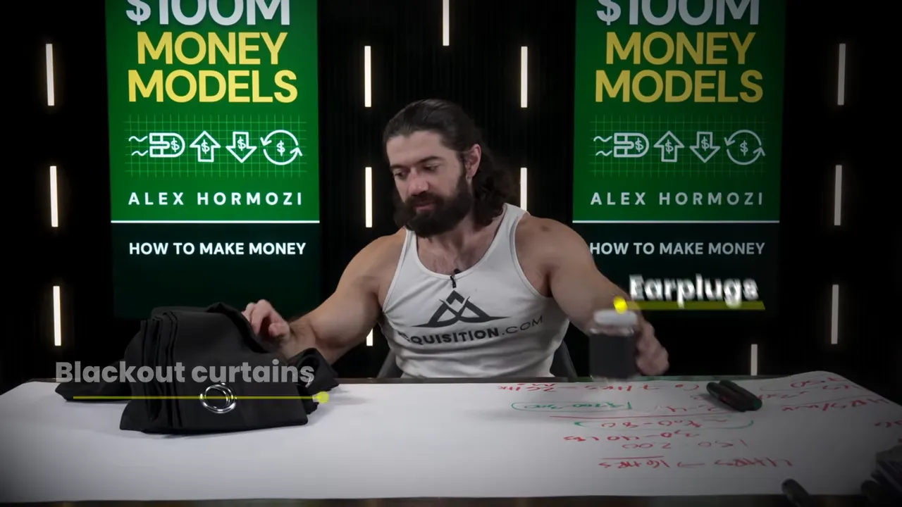 Alex describing blackout curtains, earplugs, and sleep optimization