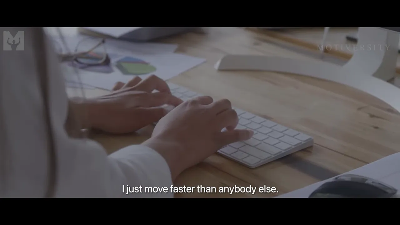 speaker describing the power of moving faster than competitors