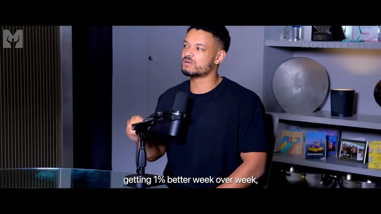 speaker discussing marginal gains and 1% improvements