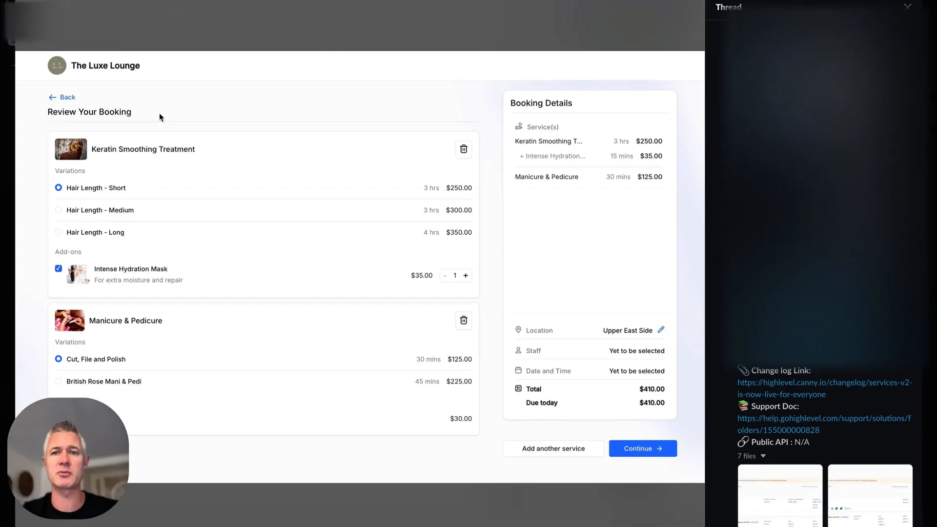 Calendar settings and enablement for service features