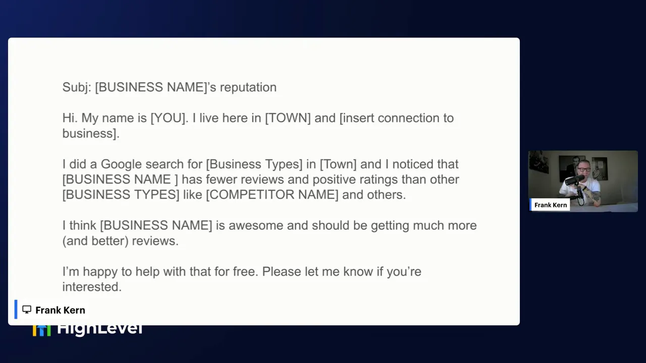 Magic email slide with subject line and short message example