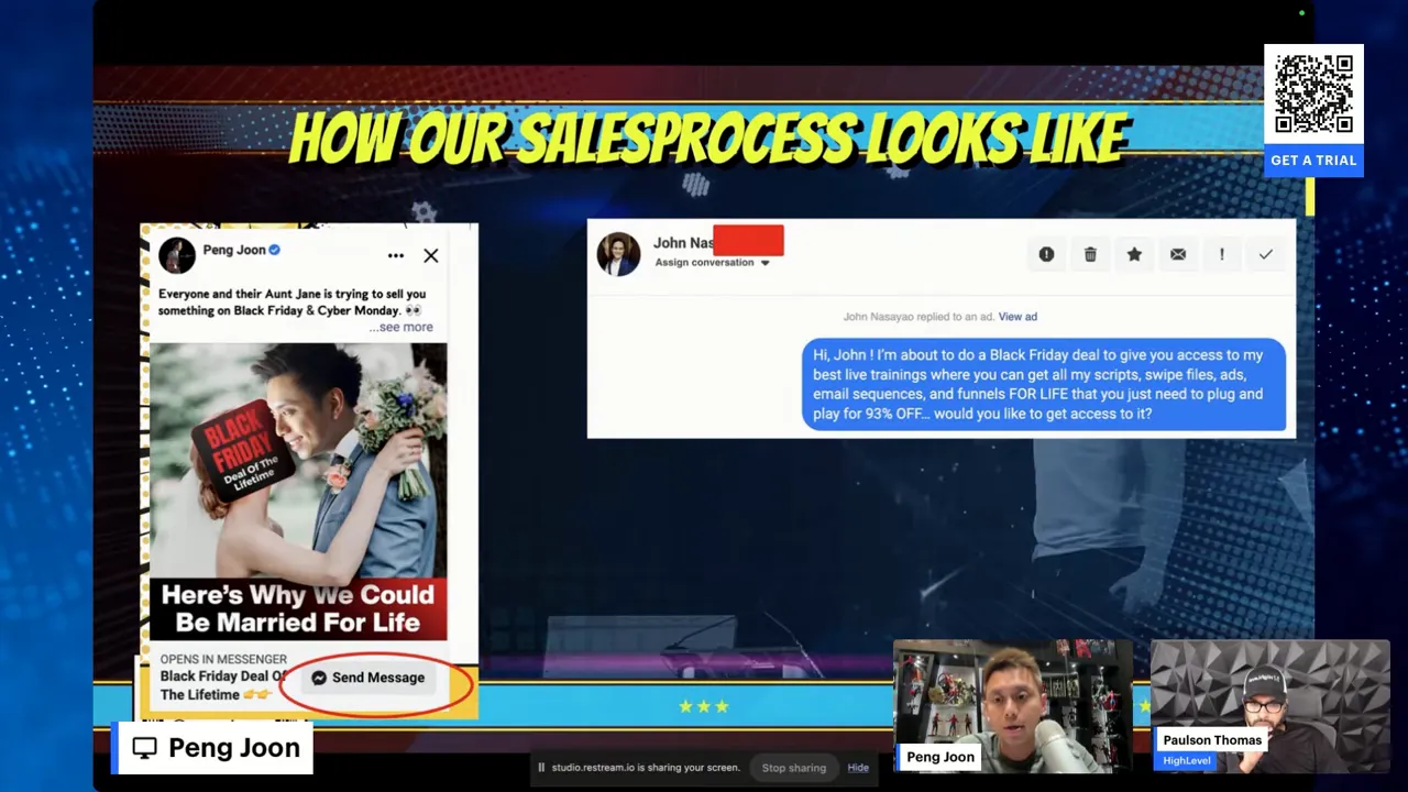 Black Friday example showing comment to coupon flow used for promotions