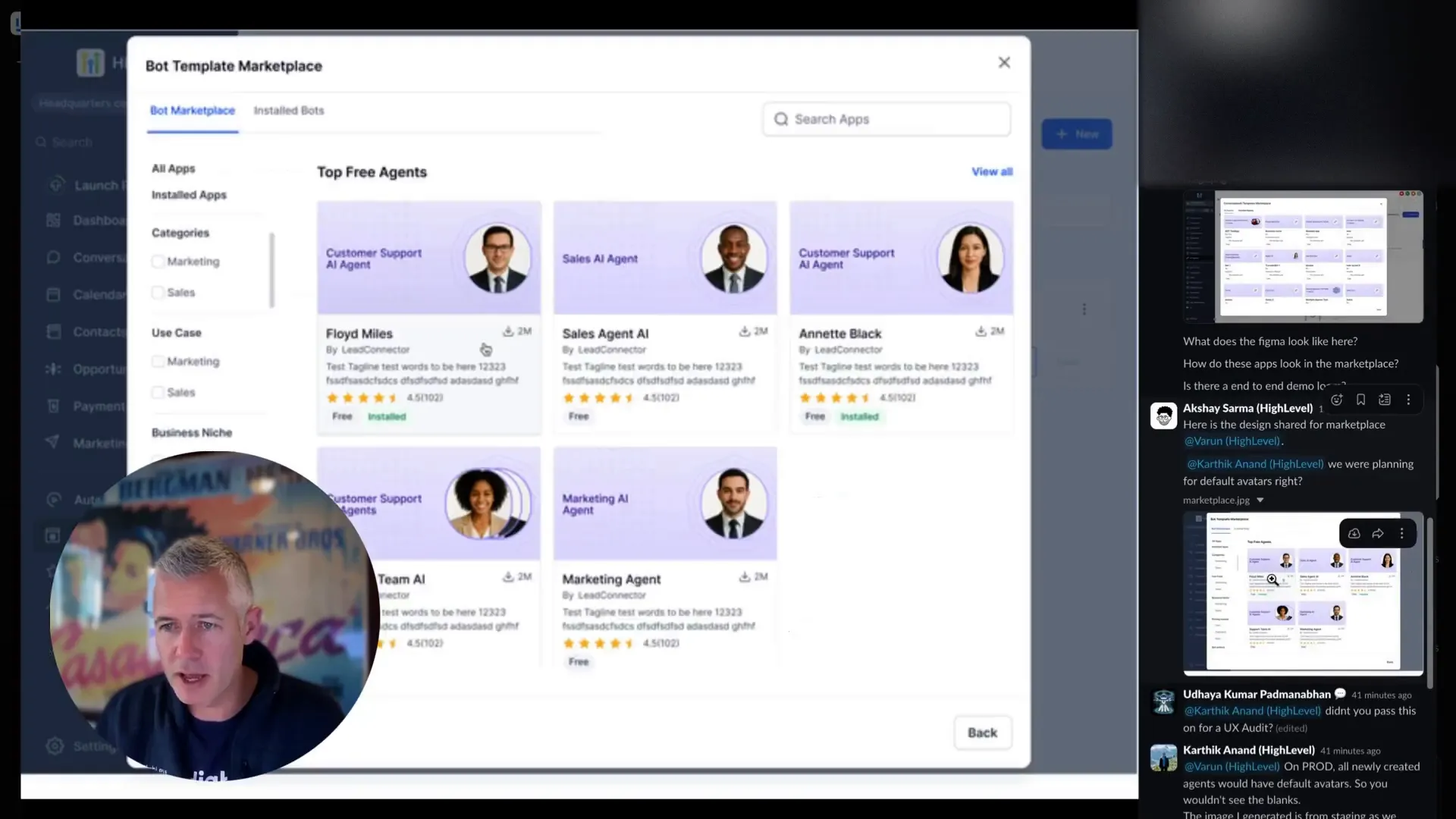 GFunnel’s marketing funnel builder interface showing templates