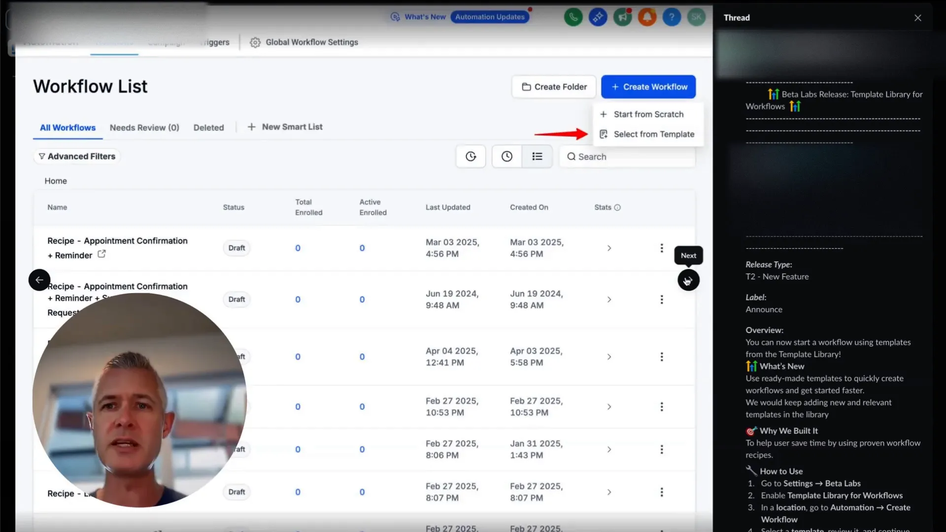 GFunnel community dashboard showing niche groups