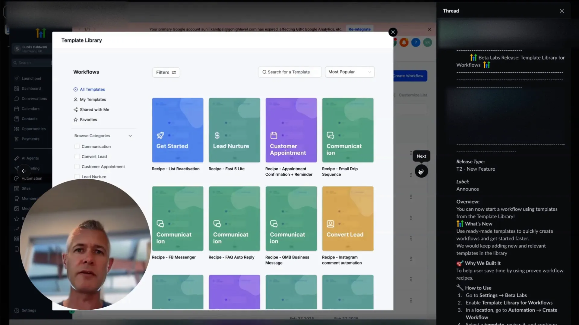 Video insight on workflow automation and templates
