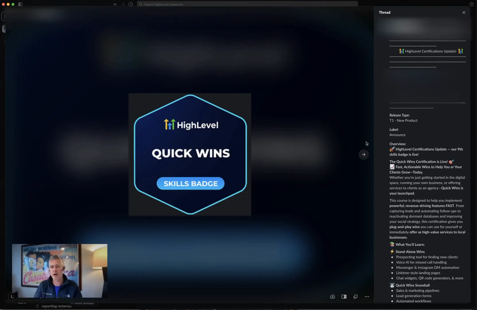 Quick Wins Certification Announcement