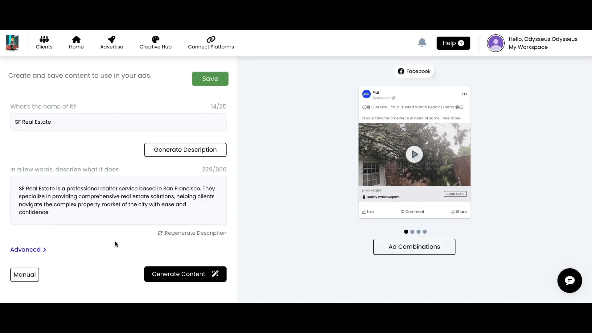 Generating ad descriptions