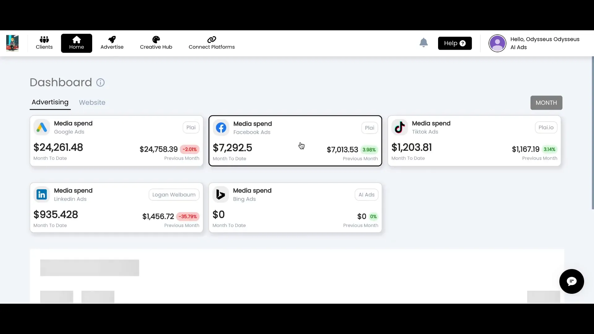 Home Dashboard overview