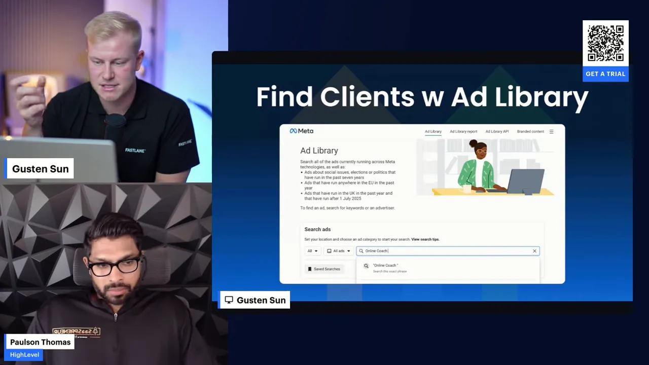 Meta ad library example showing active ad creatives