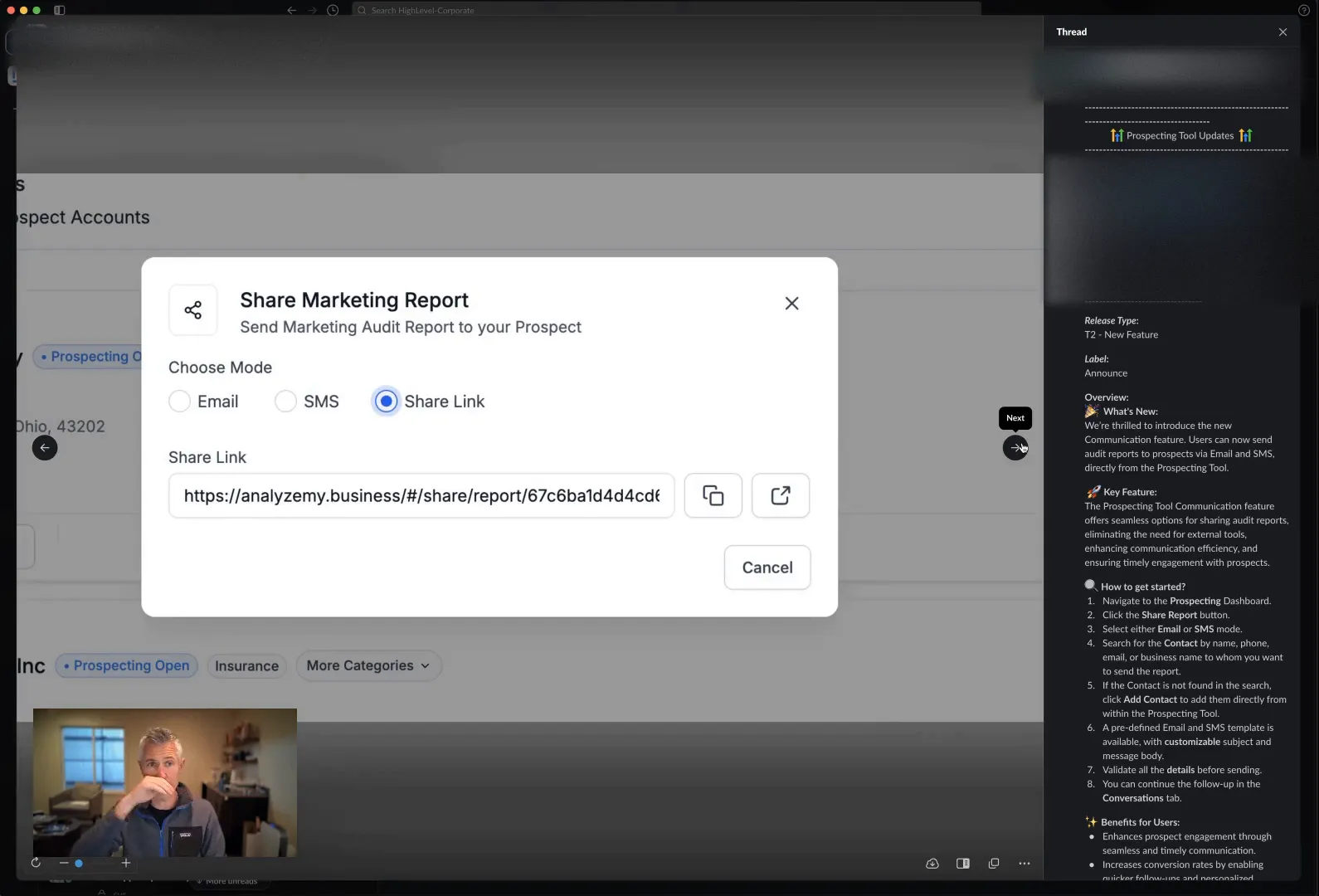 Sending reports via email or SMS