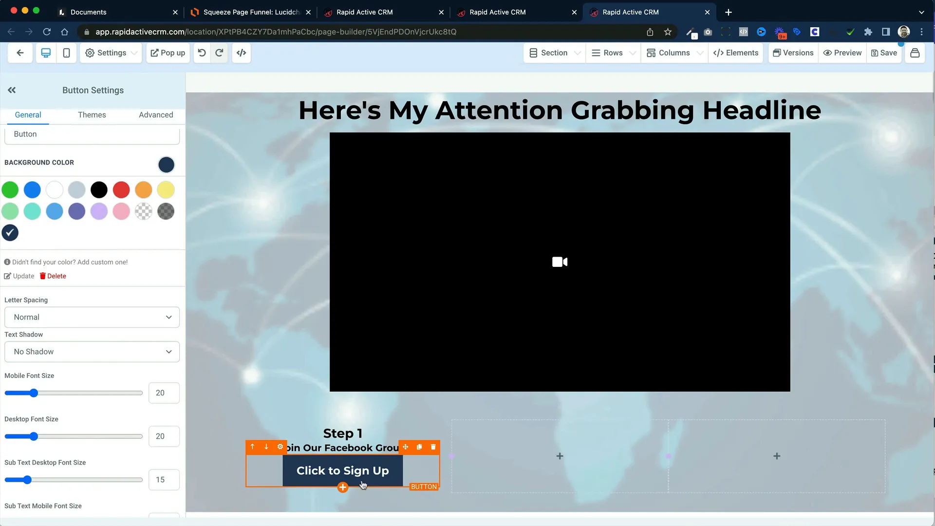 Creating the thank you page