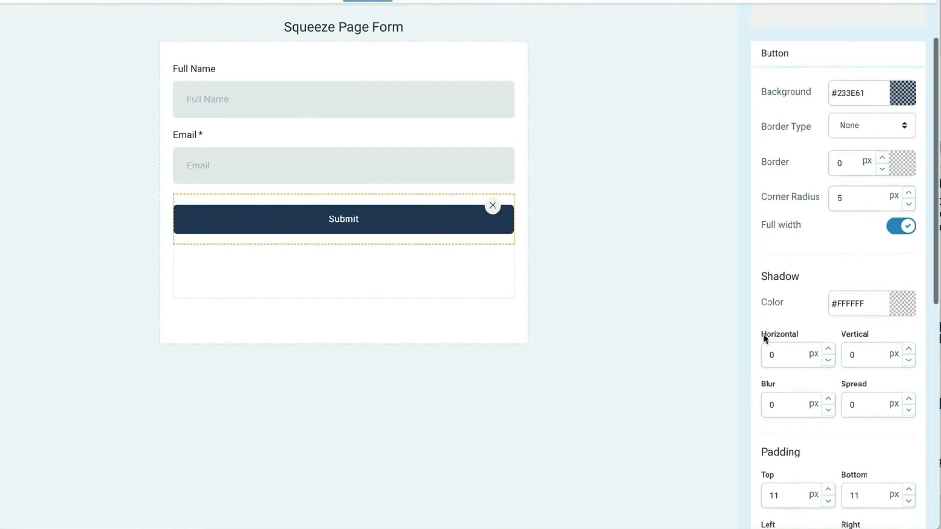 Creating the squeeze page form