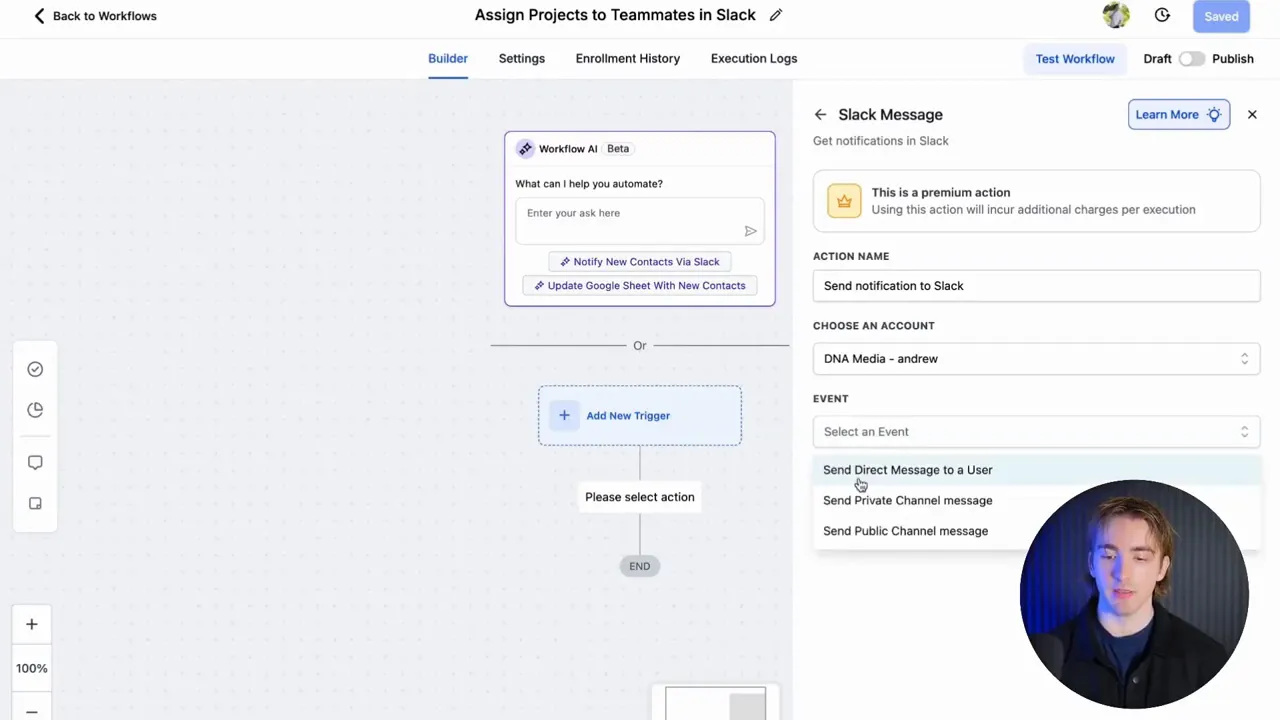 GFunnel automation dashboard mockup showing workflows and routing options