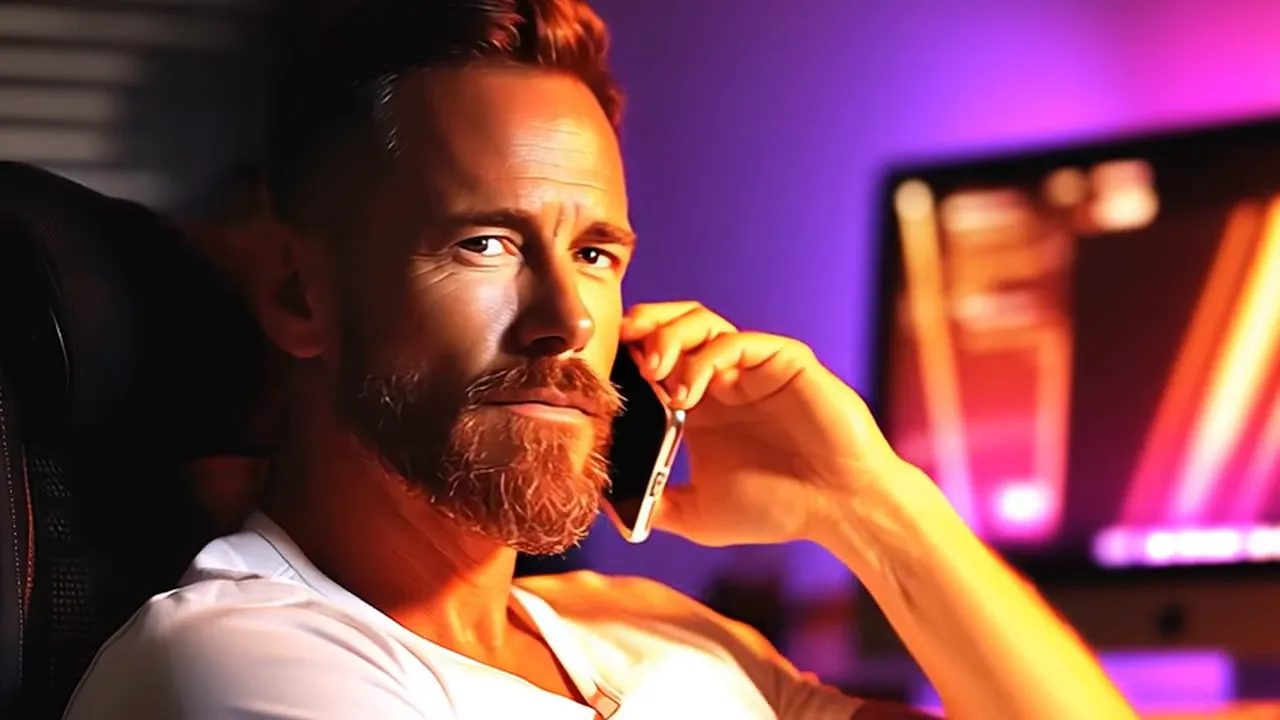 Person holding a phone to their ear in an office setting, illustrating making a quick call to a lead