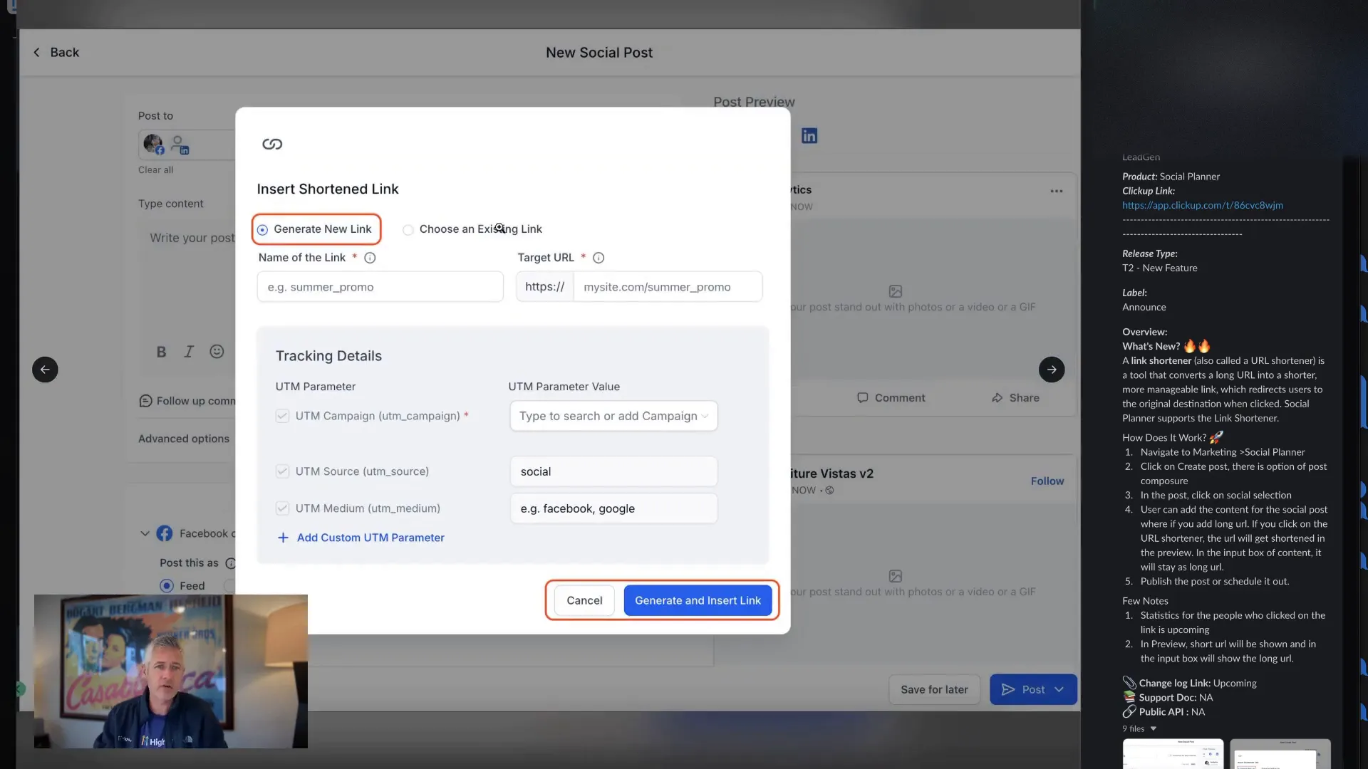 Using the Link Shortener in the post composer