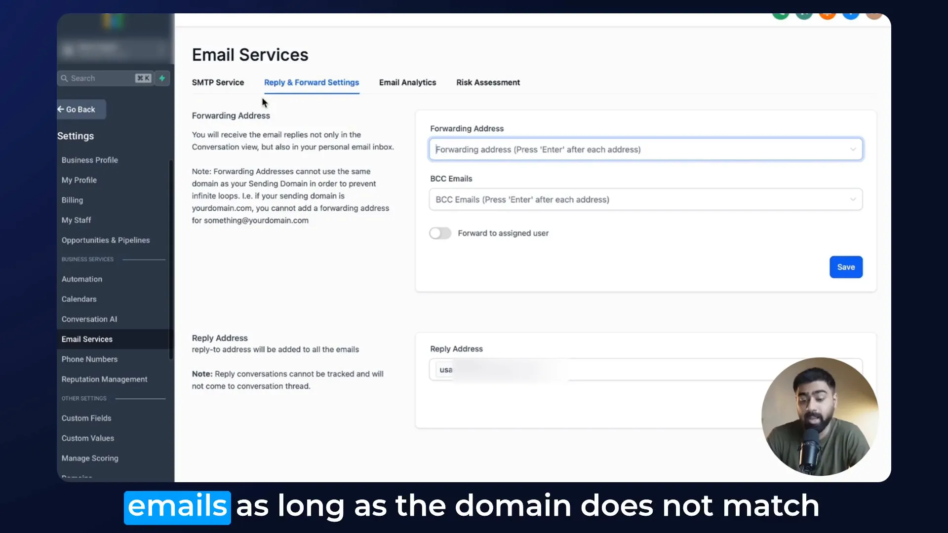 Email Forwarding Configuration