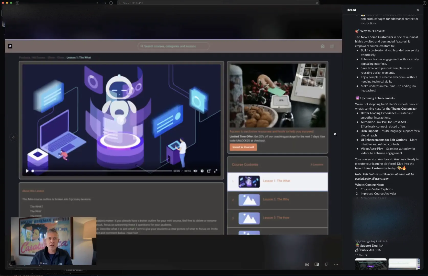 Team working on the theme customizer