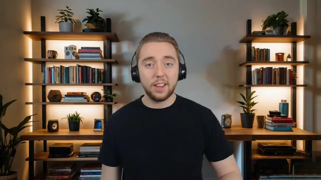 Presenter in front of lit bookshelf giving a direct overview