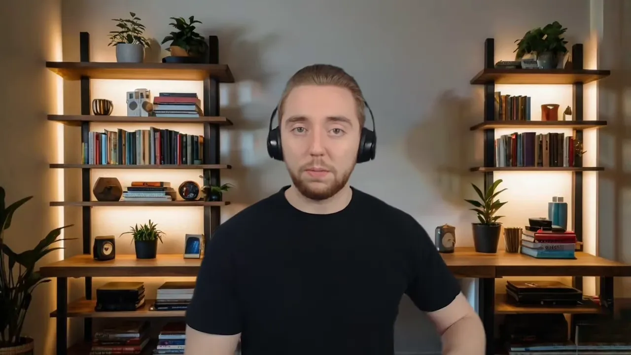 Presenter centered in frame wearing headphones, addressing the camera about translating n8n prototypes to production