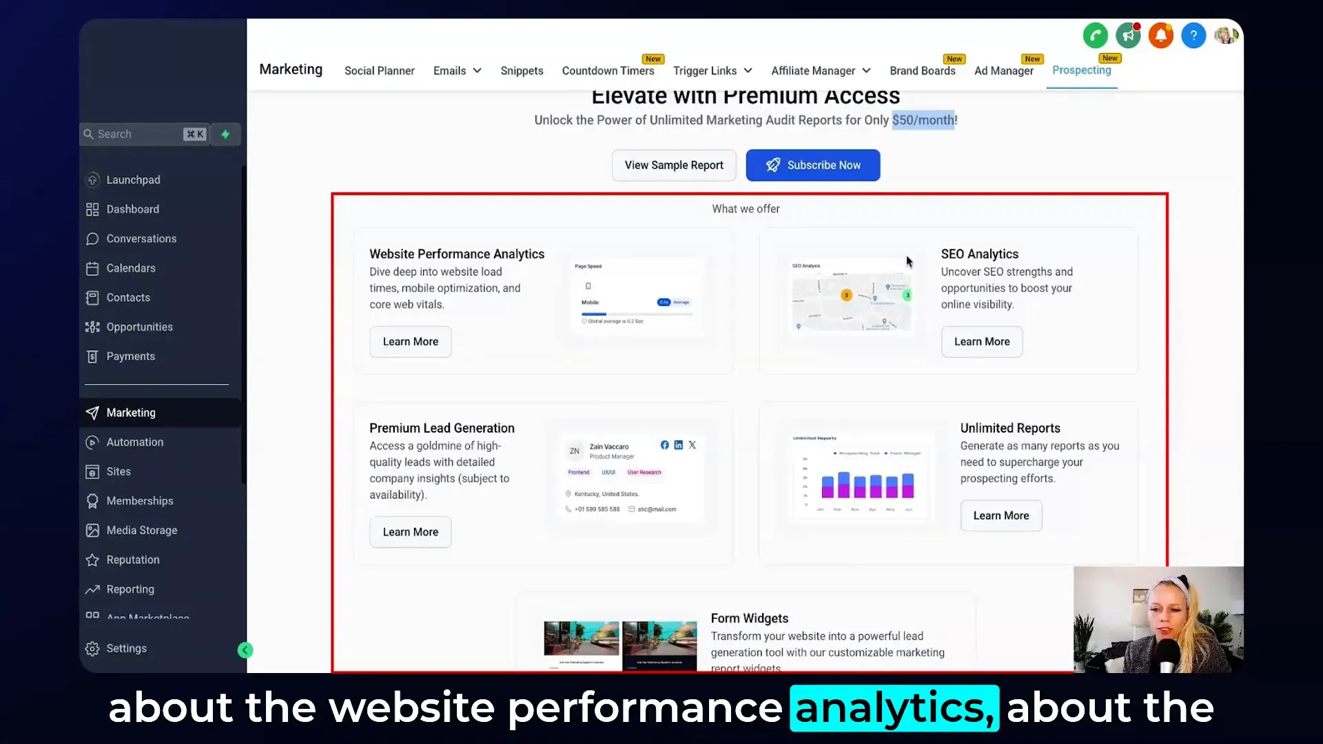 Video insight on prospecting tool reselling and client management