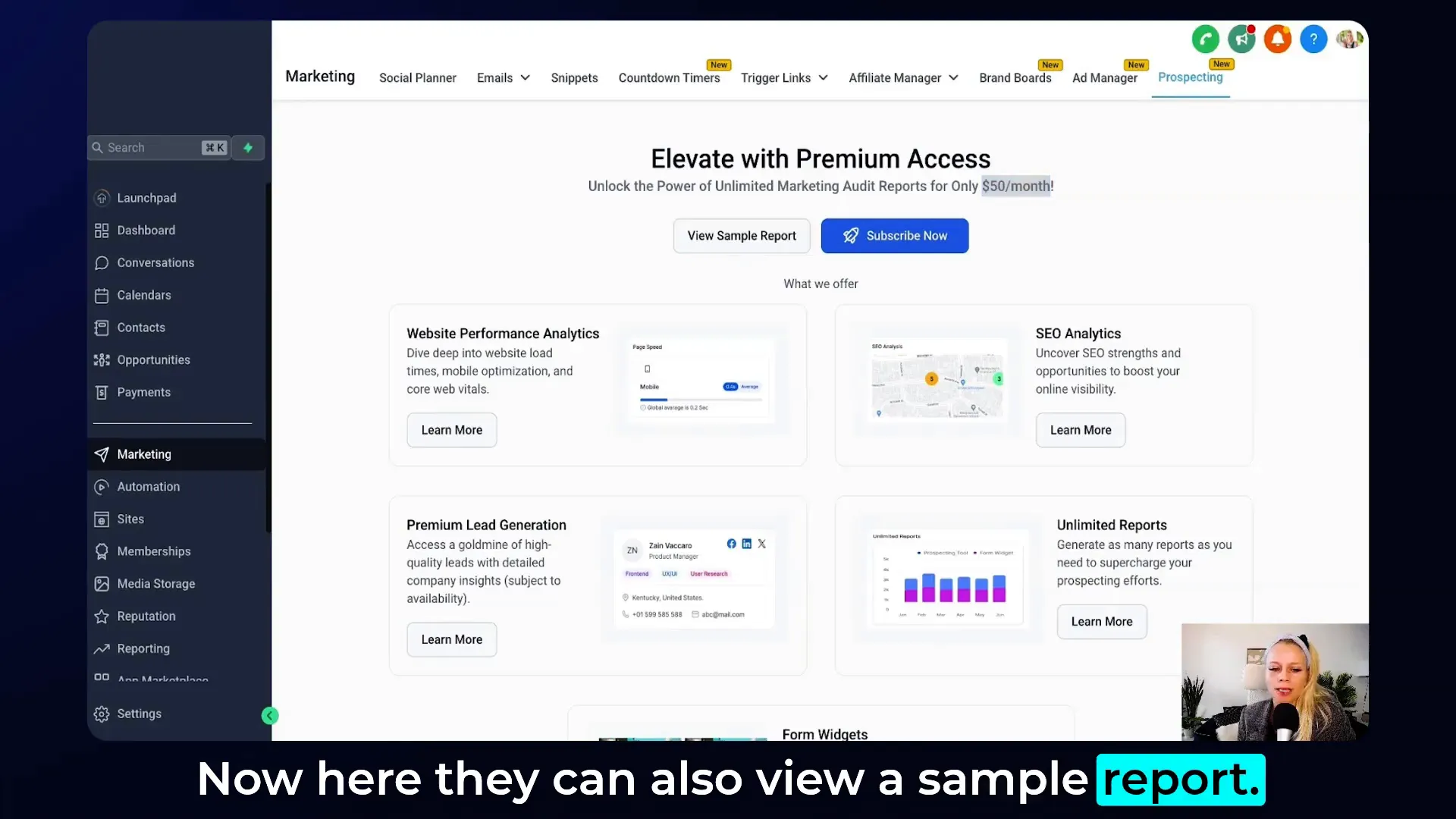 GFunnel business networking platform with community dashboard