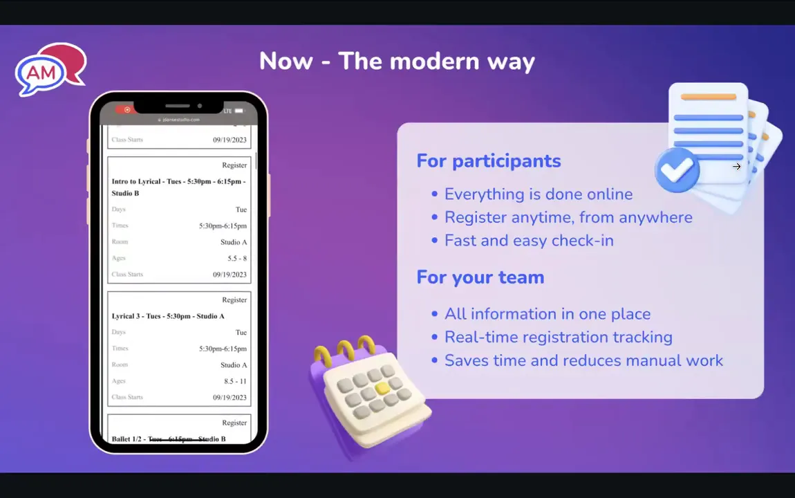 Desktop registration form with many options, difficult for mobile users