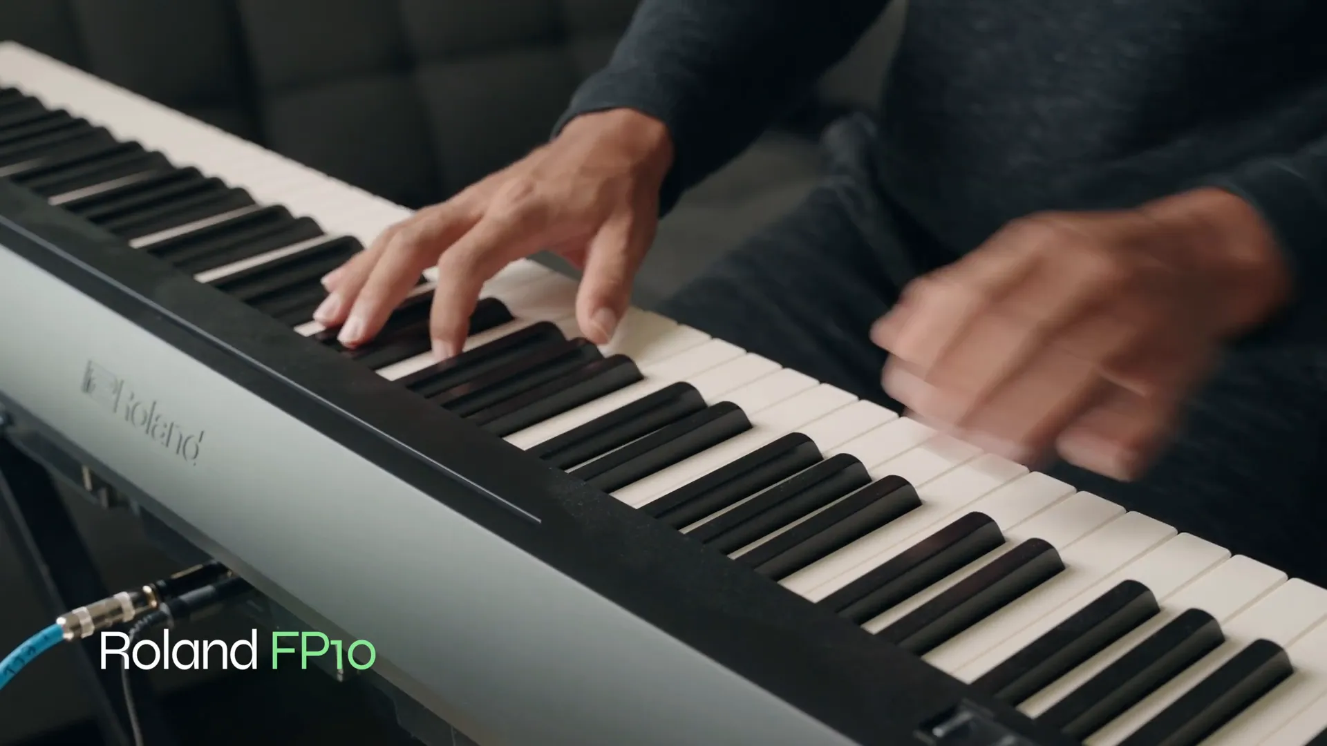 Audio samples being played on the digital pianos.