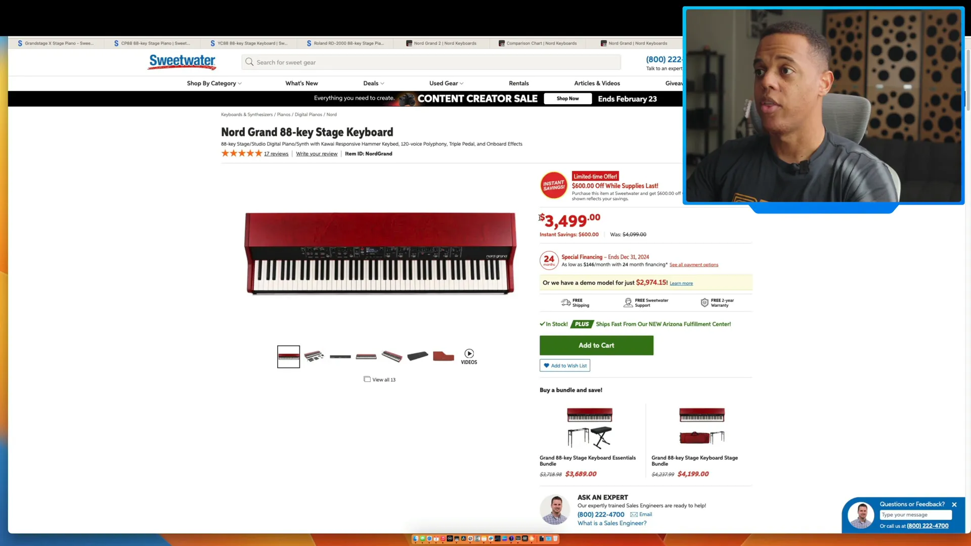 Pricing comparison of Nord Grand models