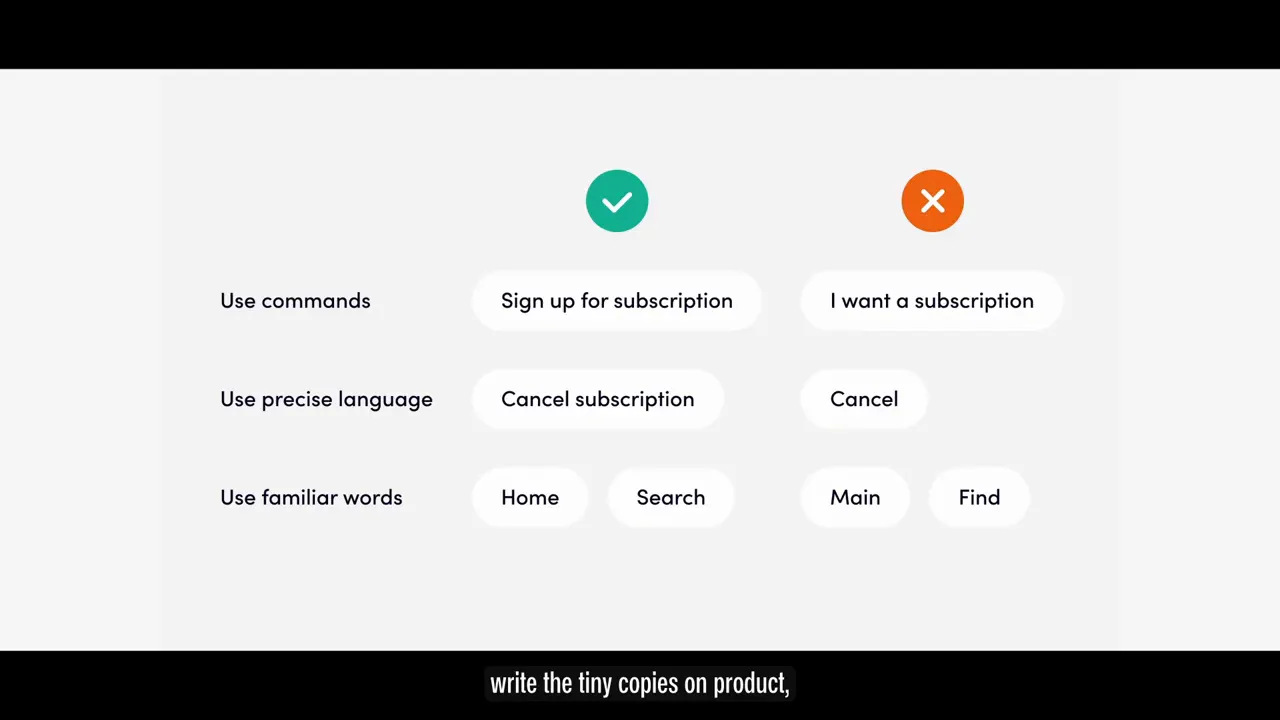 UX writer editing button text and error messages