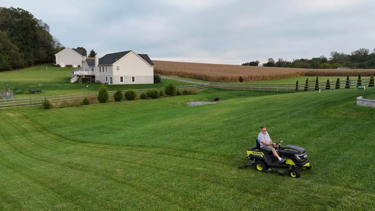 Grass clippings coming out of the discharge chute