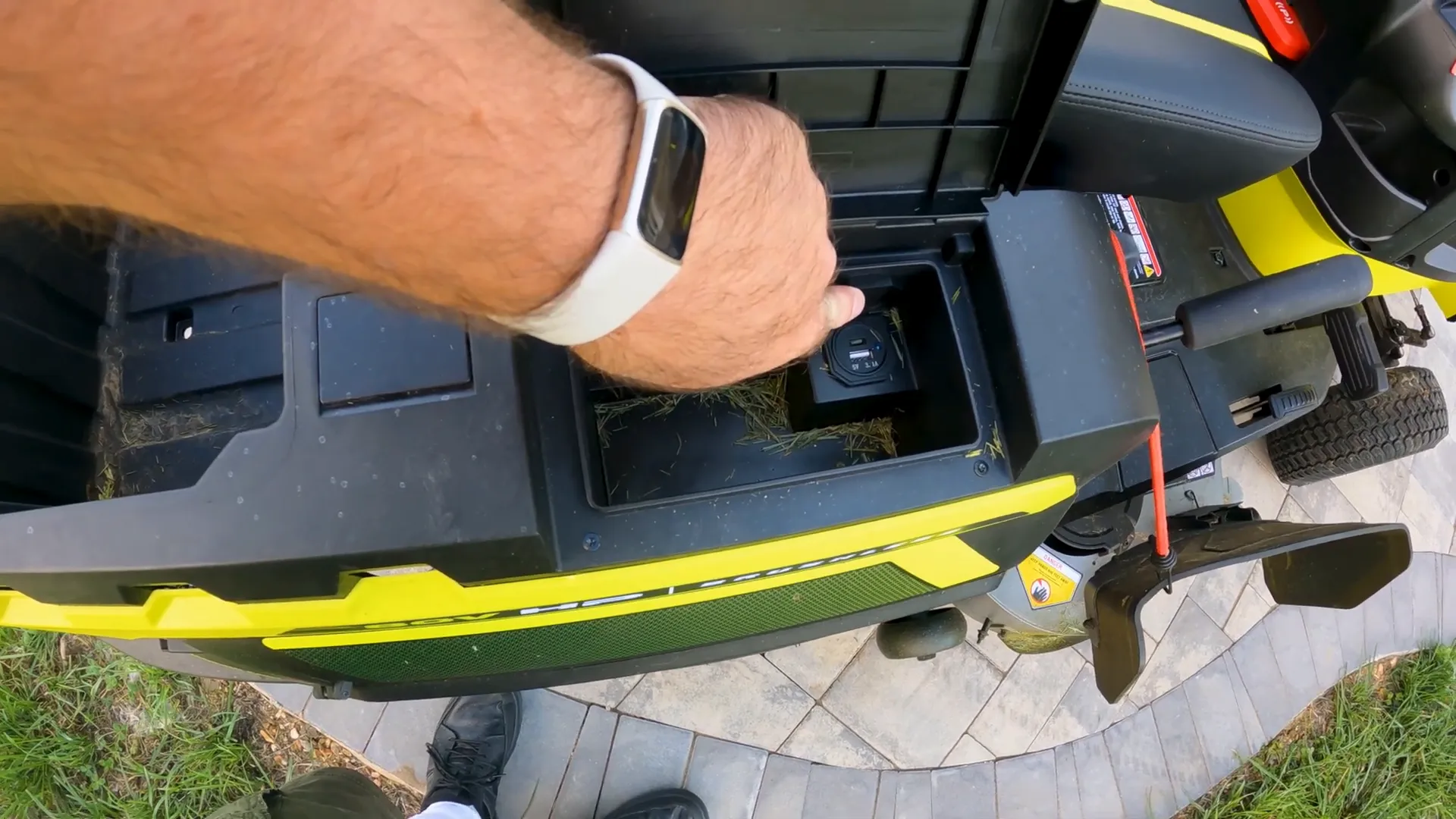 Storage compartments with USB-C and USB-A charging ports