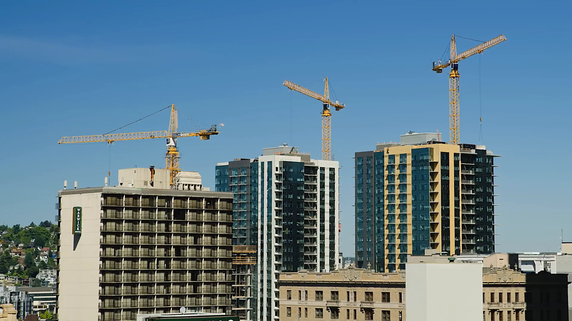 Tower crane towering over construction site