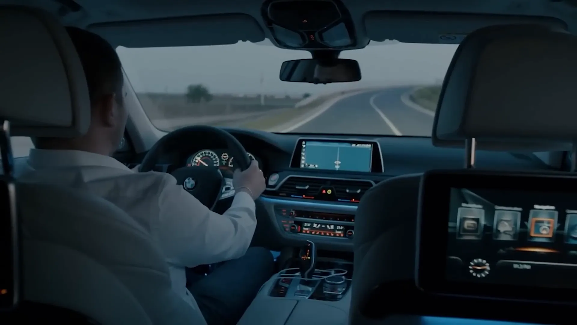 Car driving on highway at steady speed