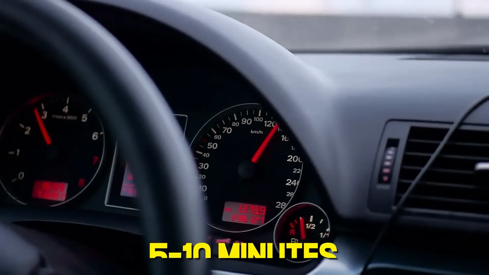 Cold engine idling in winter